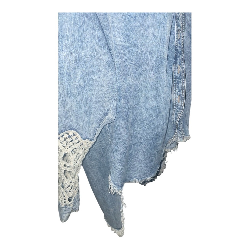 Oil & Hali Long Sleeve Shirt Women’s Button-Up Top, Casual, Raw Hem Sz M/L - Picture 2 of 9